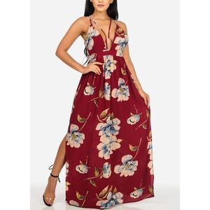 Red Floral Maxi Dress